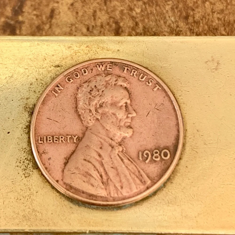1980 penny handshake money clip men jewelry